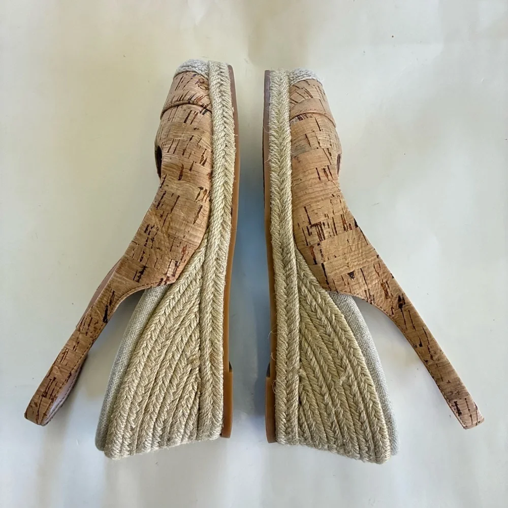 Cole Haan Women's Cloudfeel Natural Linen Espadrille Wedge Slingback Size 9